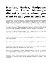marpsta meaning|Marites, Marisa, Mariposa: Get to know Mosang’s distant cousins .